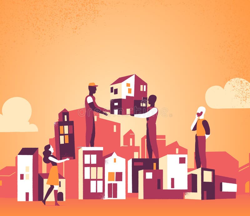 Stiamo progettando domani la nostra città per un migliore illustrazione vettoriale Stiamo progettando domani la nostra città per un migliore illustrazione vettoriale
