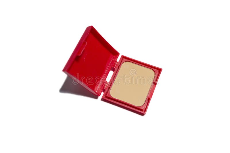 Stichtingspoeder in rode compacte doos stock foto's Stichtingspoeder in rode compacte doos stock foto's