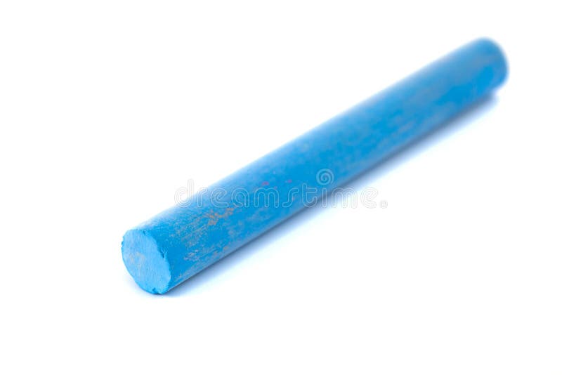 Stick of Blue Chalk on White Background Stock Image Image of orange