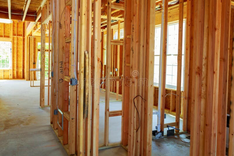 A stick built house under construction royalty free stock photography