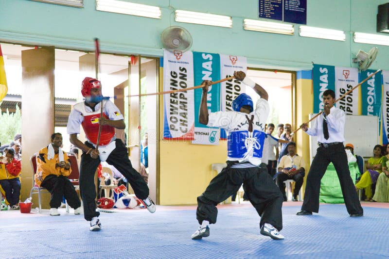 Stick Fighting (Silambam) Action Editorial Stock Photo - Image of fighting,  tournament: 9565373