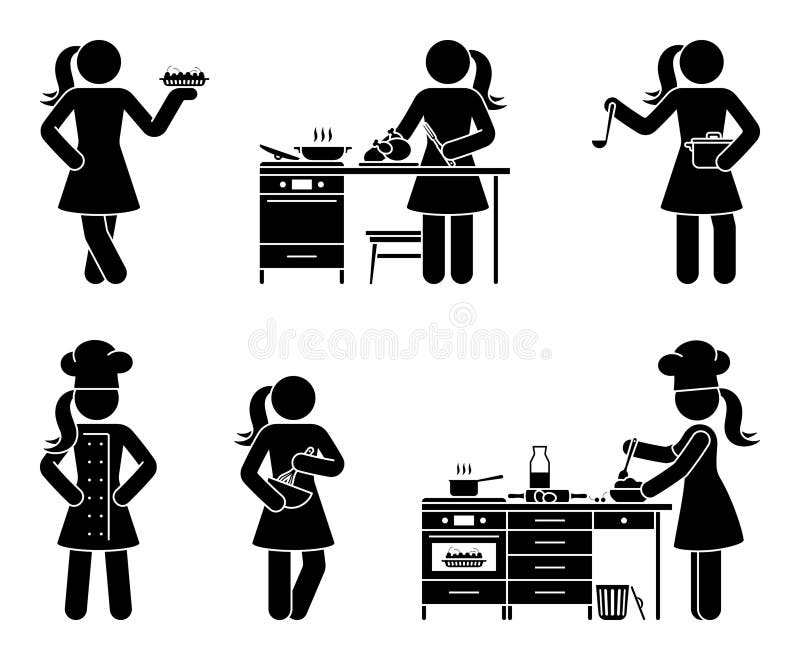 black woman cooking clipart