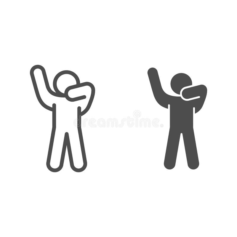 Free Vectors  Stickman-Spin with both hands up