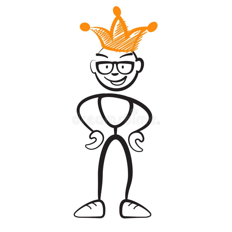 King Stick Man Crown Bowing Meme Stock Illustration 2322577227