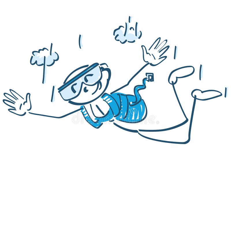 Stick Figure Skydiving And Parachuting Stock Vector Image 58465153