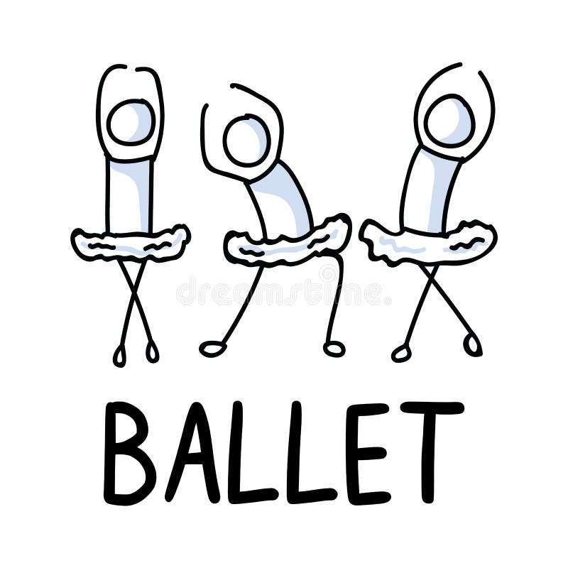 Stick figures icon of ballet dancing. 