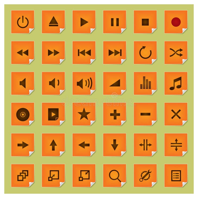 Stickee Series-Player Icon Set stock illustration