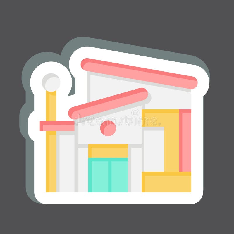 Sticker Bungalow. related to Accommodations symbol. simple design editable. simple illustration stock illustration