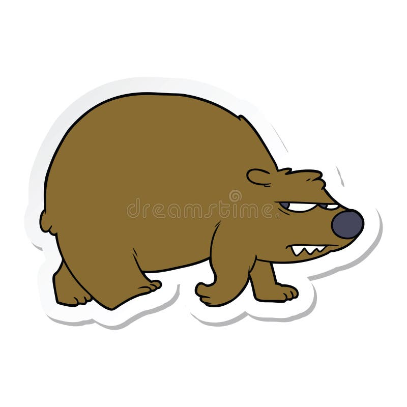 Sticker of a Cartoon Angry Bear Stock Vector - Illustration of angry,  animals: 147656278