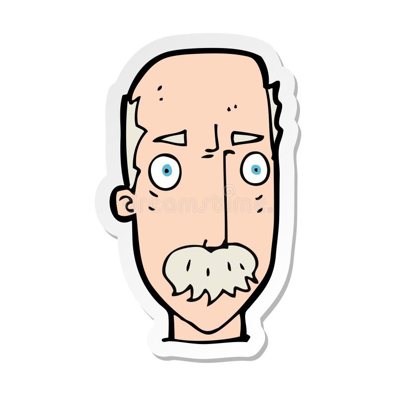 sticker of a cartoon annoyed old man