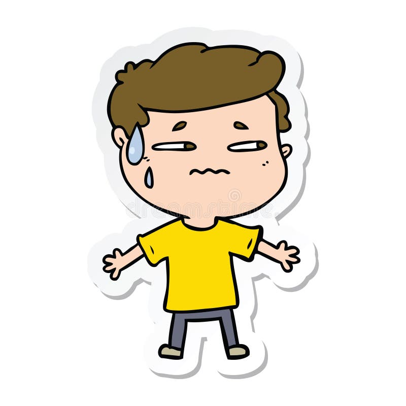 Worried Nervous Anxious Anxiety Man Male Boy Stressed Stress Cute Cartoon  Sticker Stick Icon Decal Label Drawing Illustration Retro Doodle Freehand  Free Hand Drawn Quirky Art Artwork Funny Character Stock Illustrations –