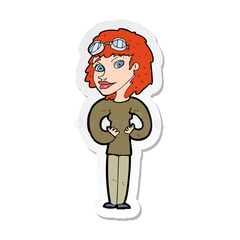 Sticker Woman Female Girl Aviator Goggles Flight Pilot Glasses Cartoon Character Cute Drawing Illustration Quirky Hand Drawn Happy Cheerful Retro Doodle Funny Silly Line Crazy Clip Art Clip Stock Illustrations – 3 Sticker Woman Female Girl Aviator Goggles Flight Pilot Glasses Cartoon Character Cute Drawing Illustration Quirky Hand Drawn Happy Cheerful Retro Doodle Funny Silly Line Crazy Clip Art Clip Stock Illustrations – 3