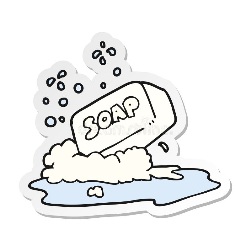 sticker of a cartoon bar of soap