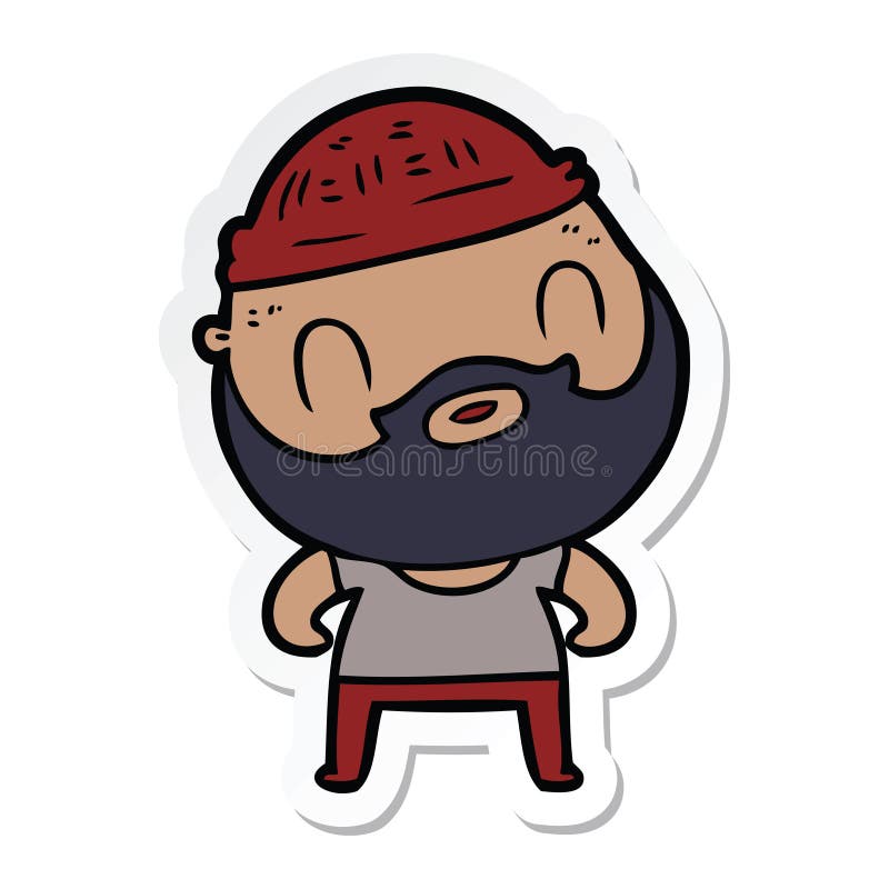 sticker of a cartoon bearded man