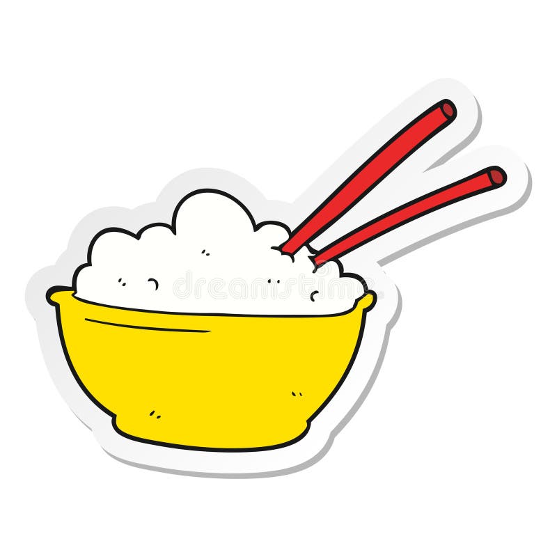 sticker of a cartoon bowl of rice