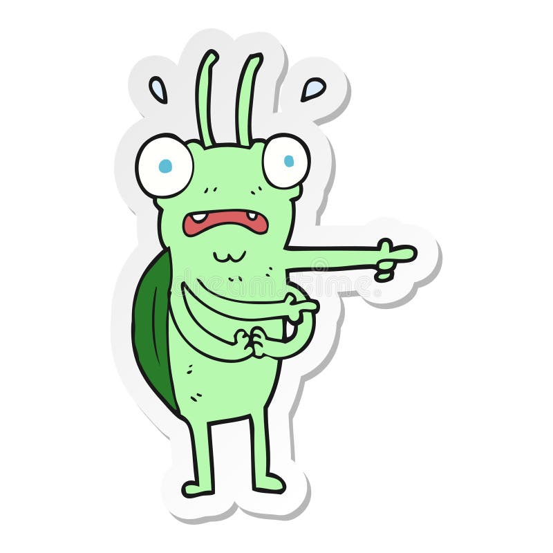 sticker of a cartoon bug