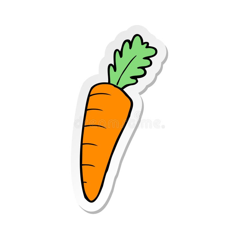 Sticker of a Cartoon Carrot Stock Vector - Illustration of drawing, icon:  146177725