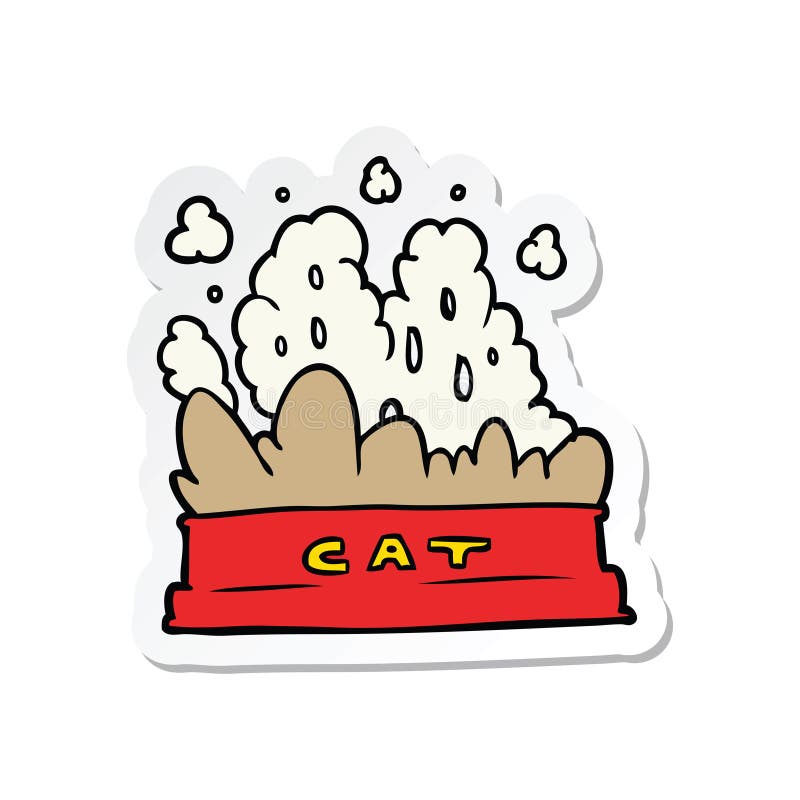Sticker of a Cartoon Cat Food Stock Vector Illustration of icon