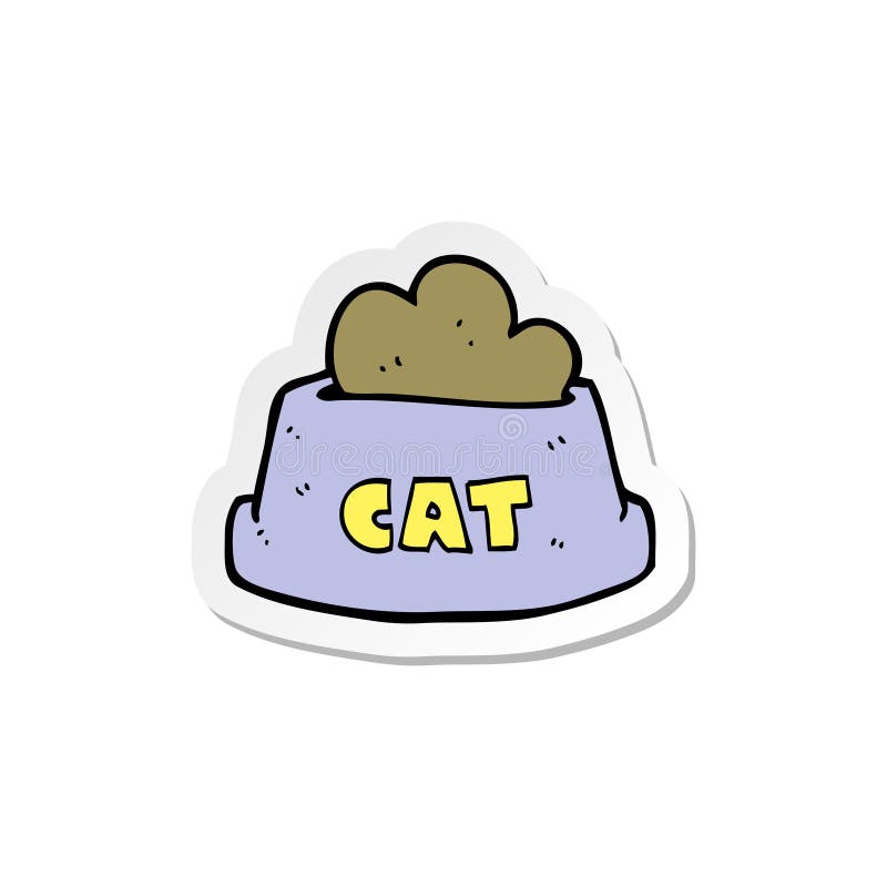 Sticker of a Cartoon Cat Food Stock Vector Illustration of symbol