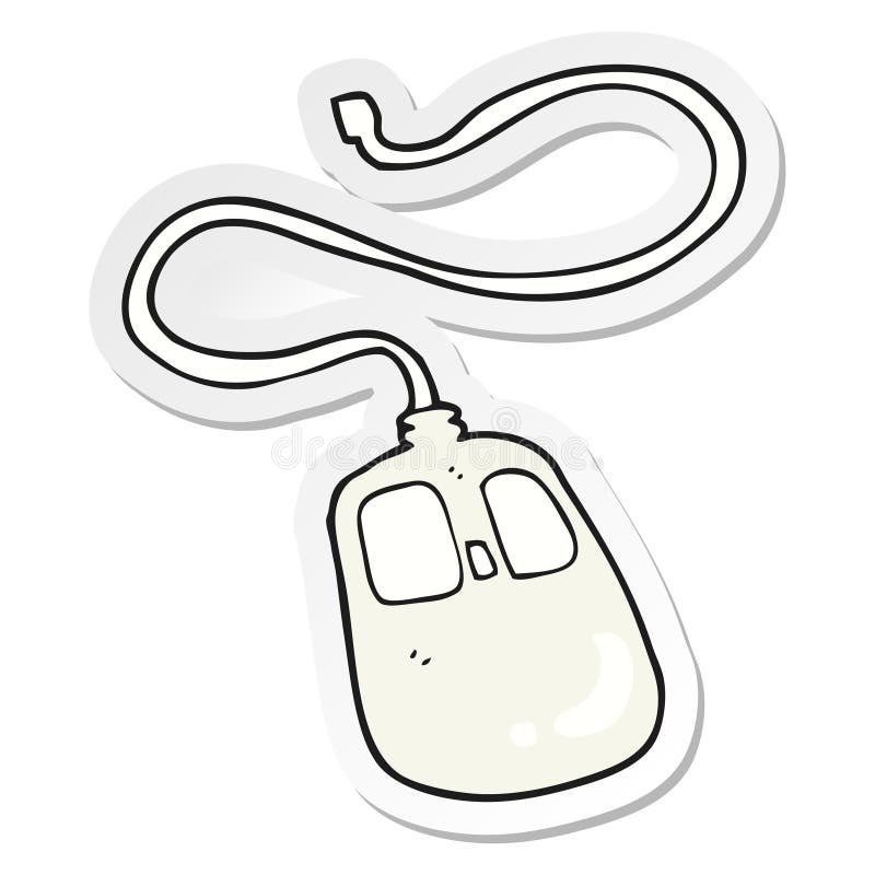 Sticker of a Cartoon Computer Mouse Stock Vector - Illustration of objects,  sign: 147609265
