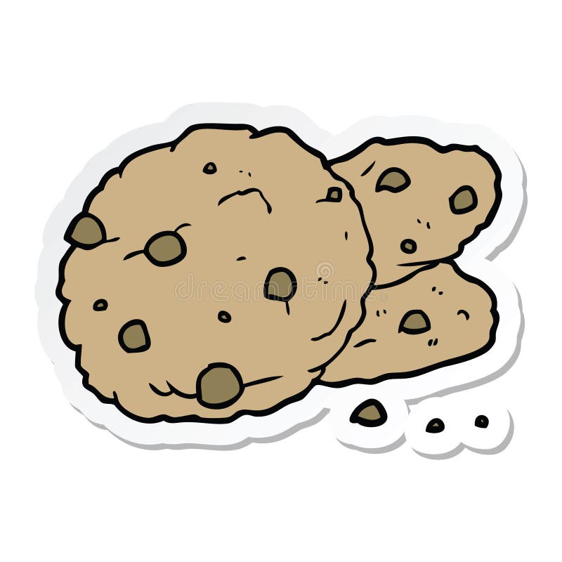 Cookies Cute Cartoon Sticker Stick Icon Decal Label Drawing ...