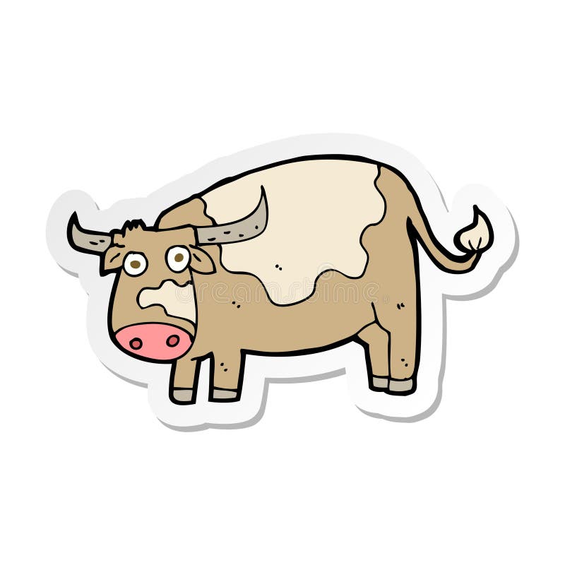 Sticker of a cartoon cow stock vector. Illustration of doodle 147729664