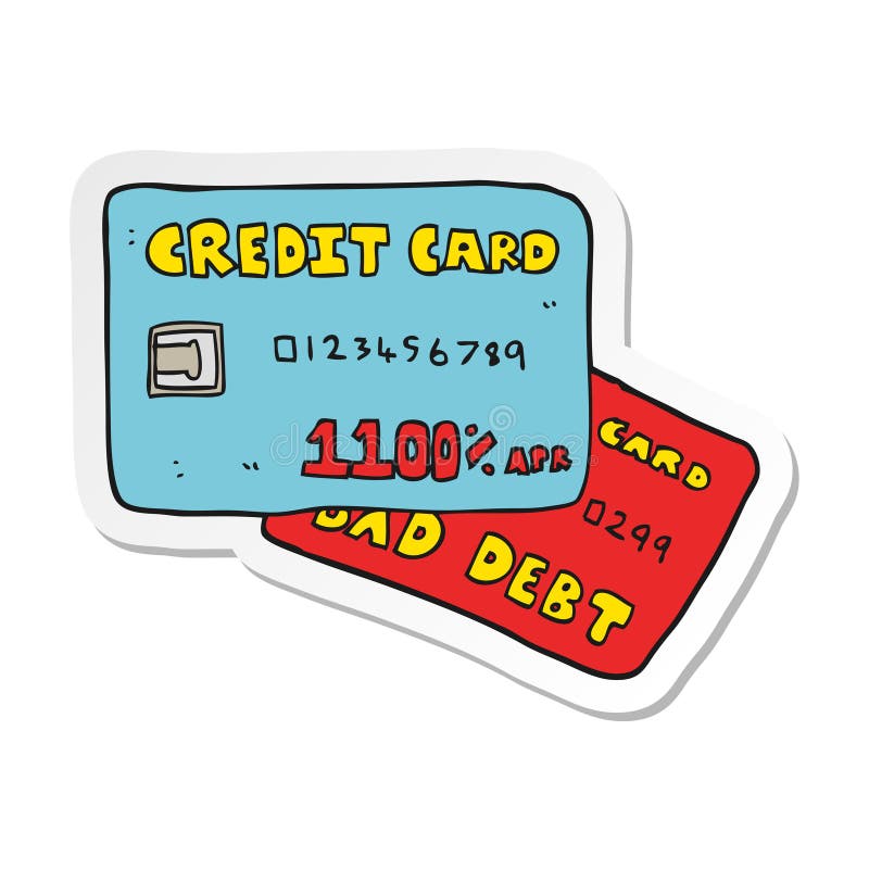 Sticker of a Cartoon Credit Cards Stock Vector - Illustration of