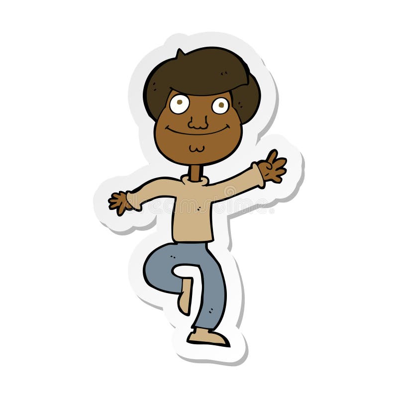 sticker of a cartoon dancing man