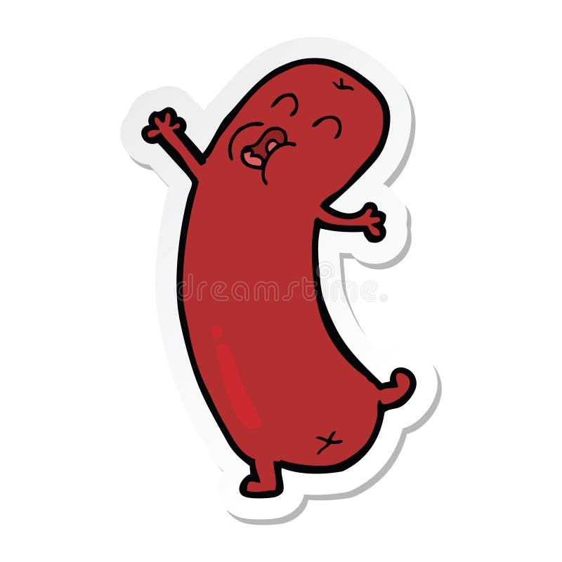 Dancing sausage stock illustration. Illustration of funny - 38887717