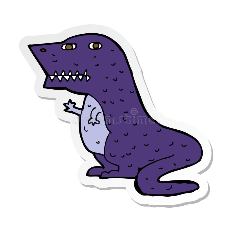 Sticker of a Cartoon Dinosaur Stock Vector Illustration of funny