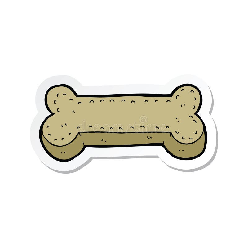 sticker of a cartoon dog biscuit