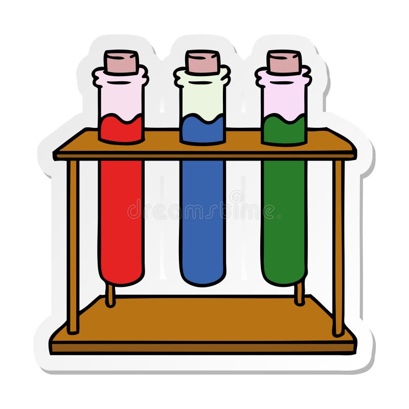 Sticker Cartoon Doodle of a Science Test Tube Stock Vector Illustration of doodle, clip 149279795