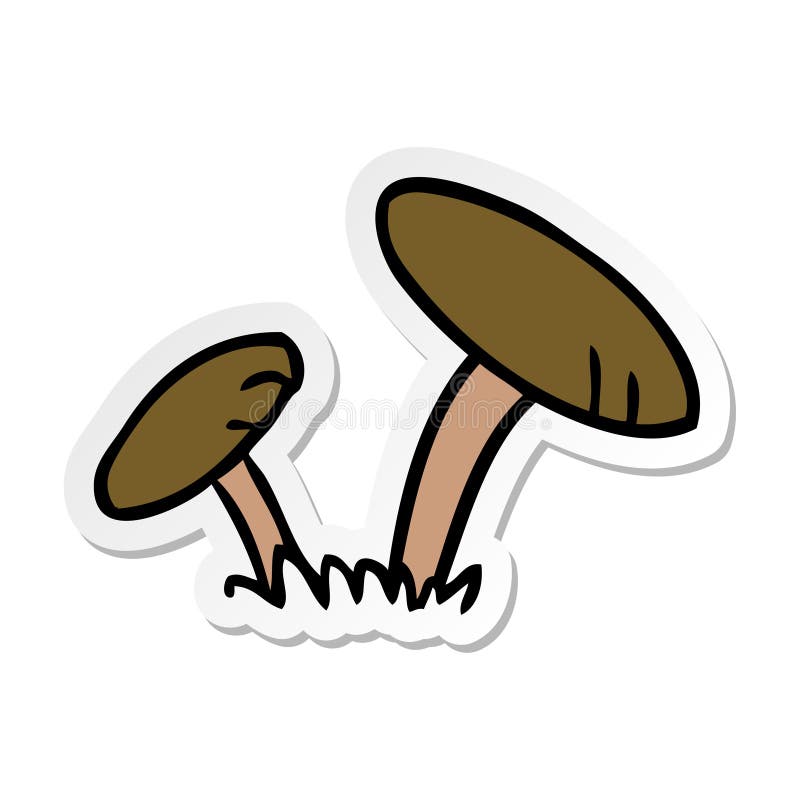 Sticker Cartoon Doodle of Some Mushrooms Stock Vector Illustration of garden, doodle 147661143