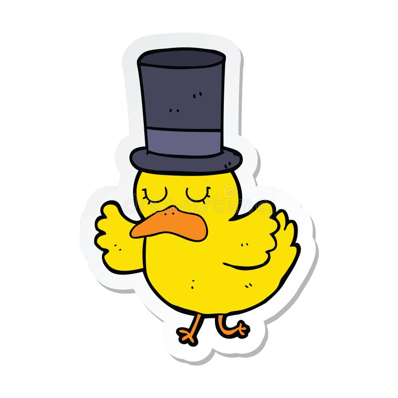 Duck in a hat stock vector. Illustration of blue, animal 19345061