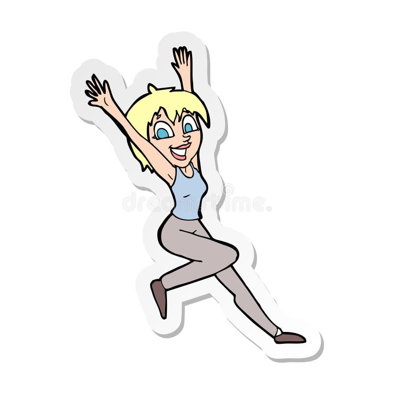 woman excited clipart