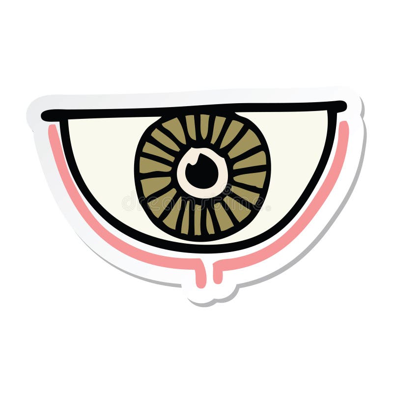 Sticker of a Cartoon Eye Symbol Stock Vector Illustration of sticker