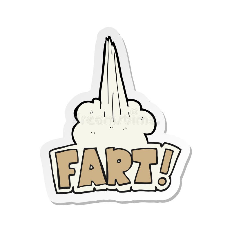 sticker of a cartoon fart symbol