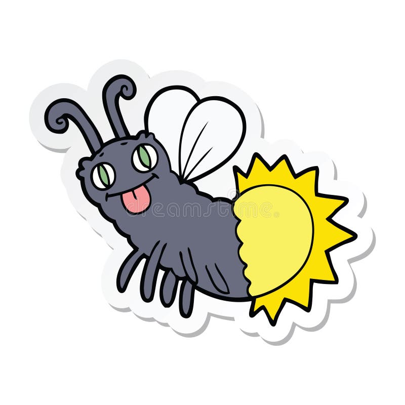 sticker of a cartoon firefly