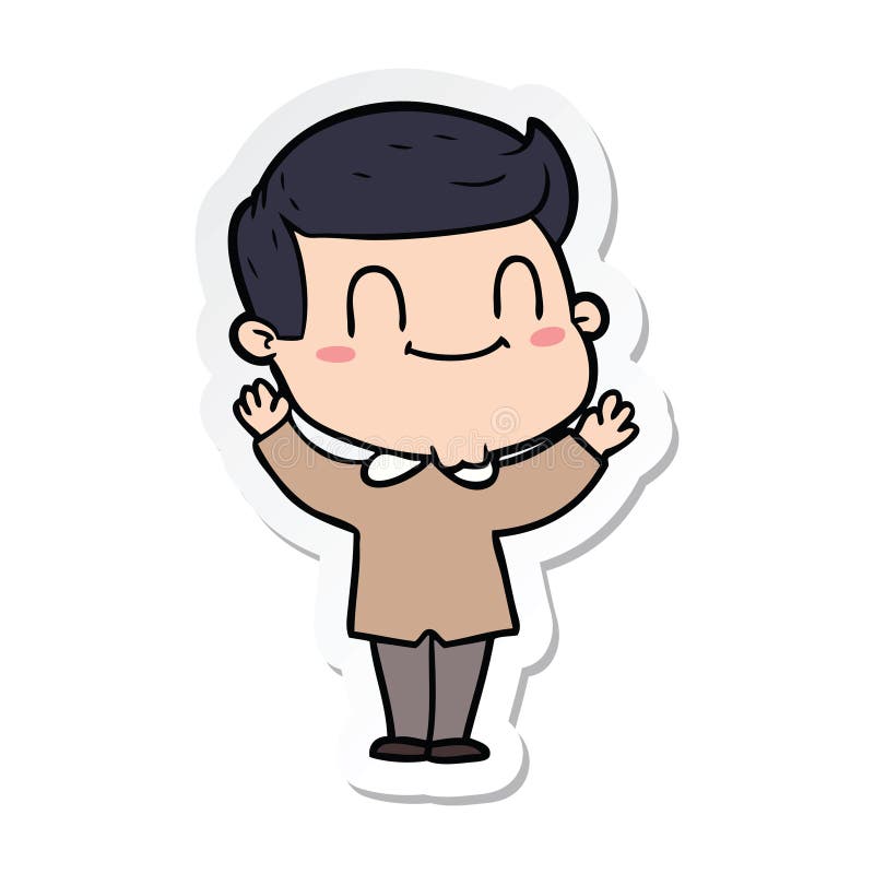 Man Male Boy Smiling Happy Friendly Cheerful People Cartoon Sticker Stick  Icon Decal Label Cute Person Art Drawing Artwork Illustration Doodle Stock  Illustrations – 87 Man Male Boy Smiling Happy Friendly Cheerful