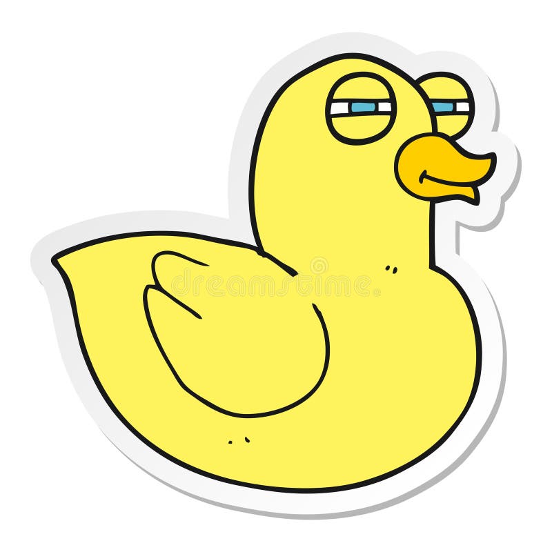 sticker of a cartoon funny rubber duck