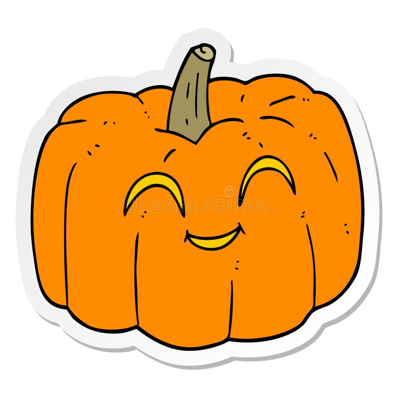 sticker of a cartoon halloween pumpkin