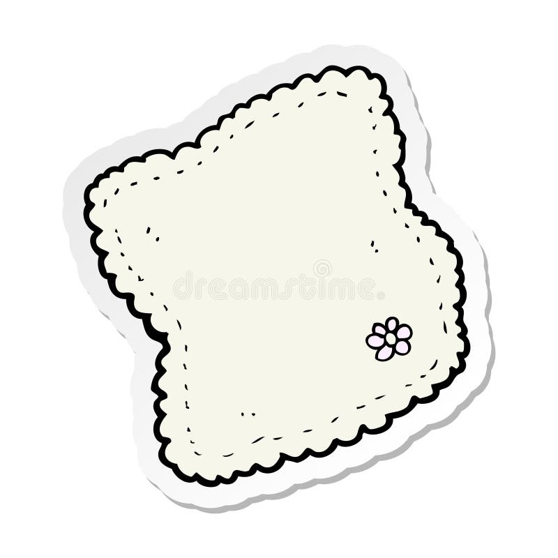 Sticker of a Cartoon Handkerchief Stock Vector - Illustration of womans,  hand: 149247649