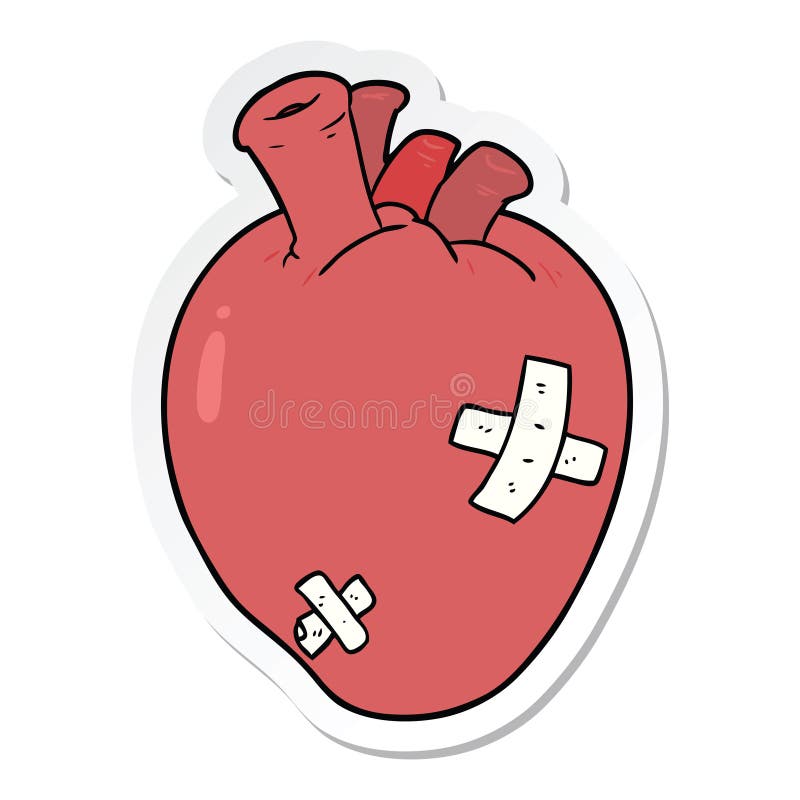 sticker of a cartoon heart