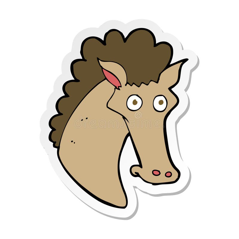 Sticker of a Cartoon Horse Head Stock Vector - Illustration of happy,  symbol: 147626714