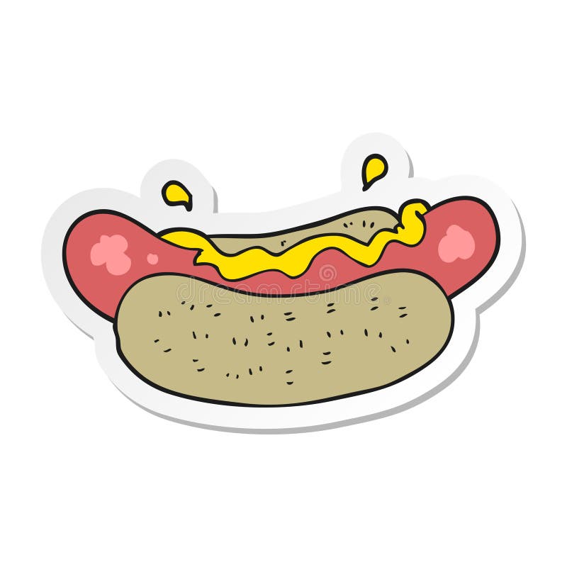 sticker of a cartoon hotdog