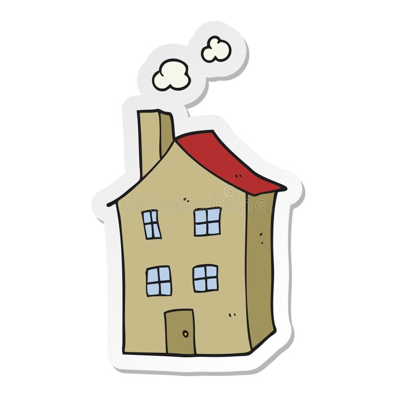 Sticker of a cartoon house stock vector. Illustration of symbol 147693111