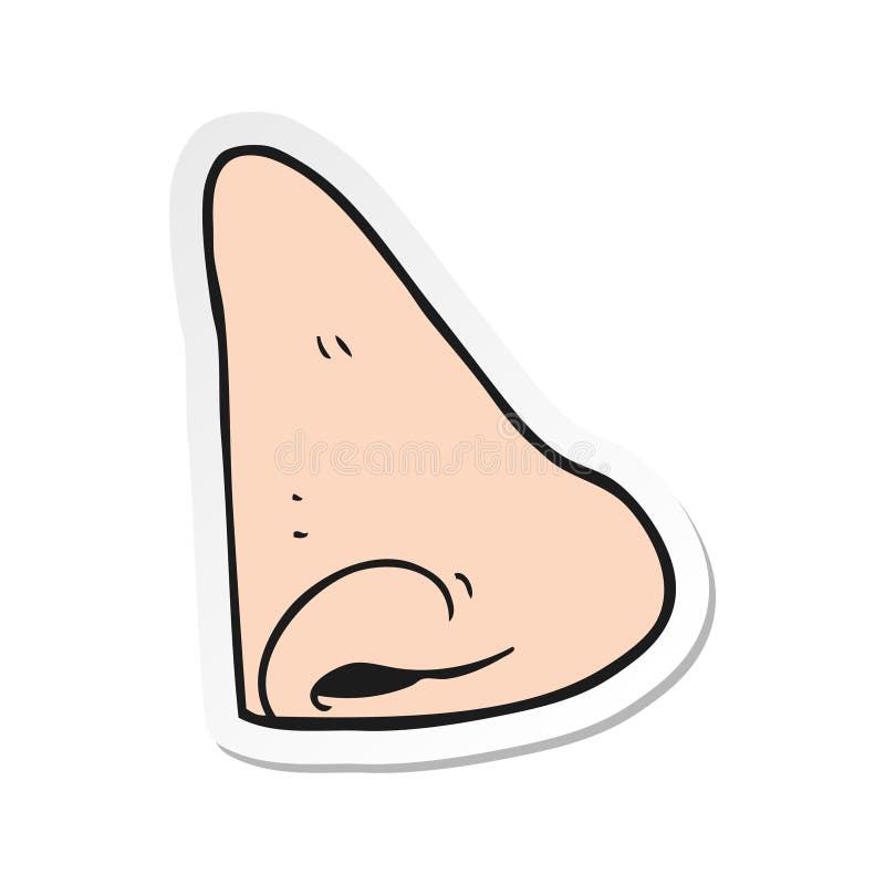 Sticker of a Cartoon Human Nose Stock Vector - Illustration of cute, crazy:  150417414