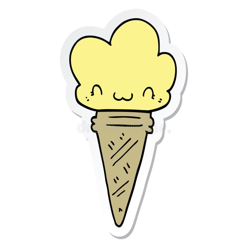 Cute ice cream Kawaii Doodle clipart, cute vector clipart, digital  download, cute sticker