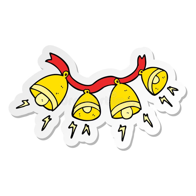 Sticker of a Cartoon Jingle Bells Stock Vector - Illustration of drawing,  hand: 147731957