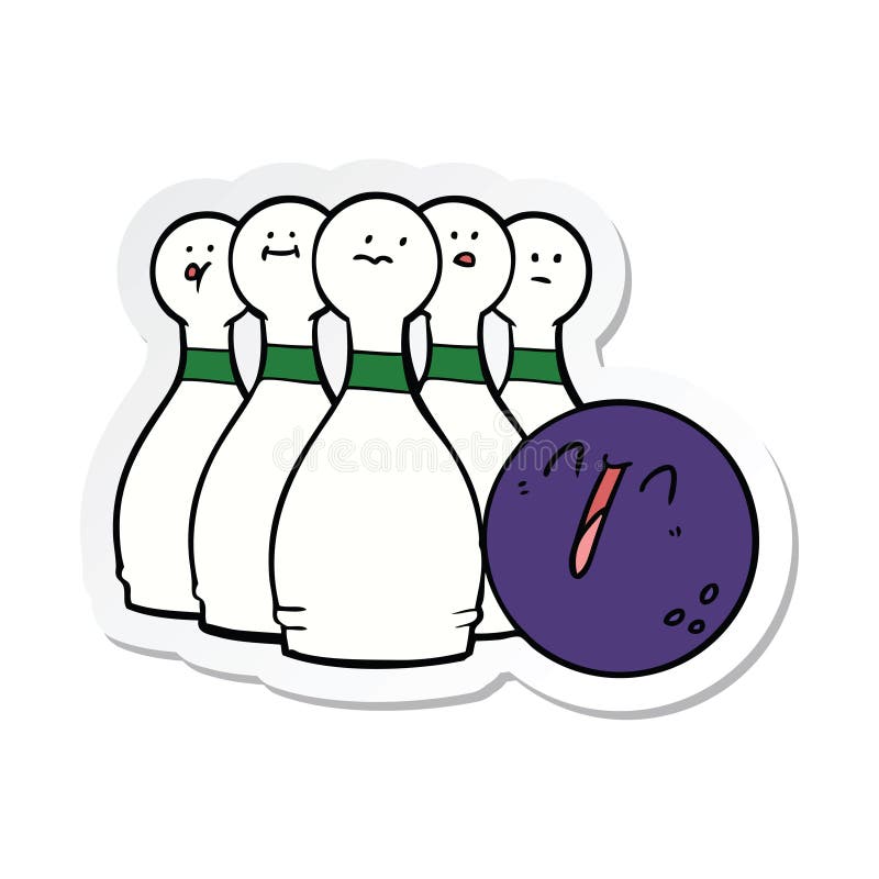 Bowling Ball Pins Faces Laughing Cartoon Sticker Stick Icon Decal Label  Drawing Illustration Retro Doodle Freehand Free Hand Drawn Quirky Art  Artwork Funny Character Stock Illustrations – 2 Bowling Ball Pins Faces